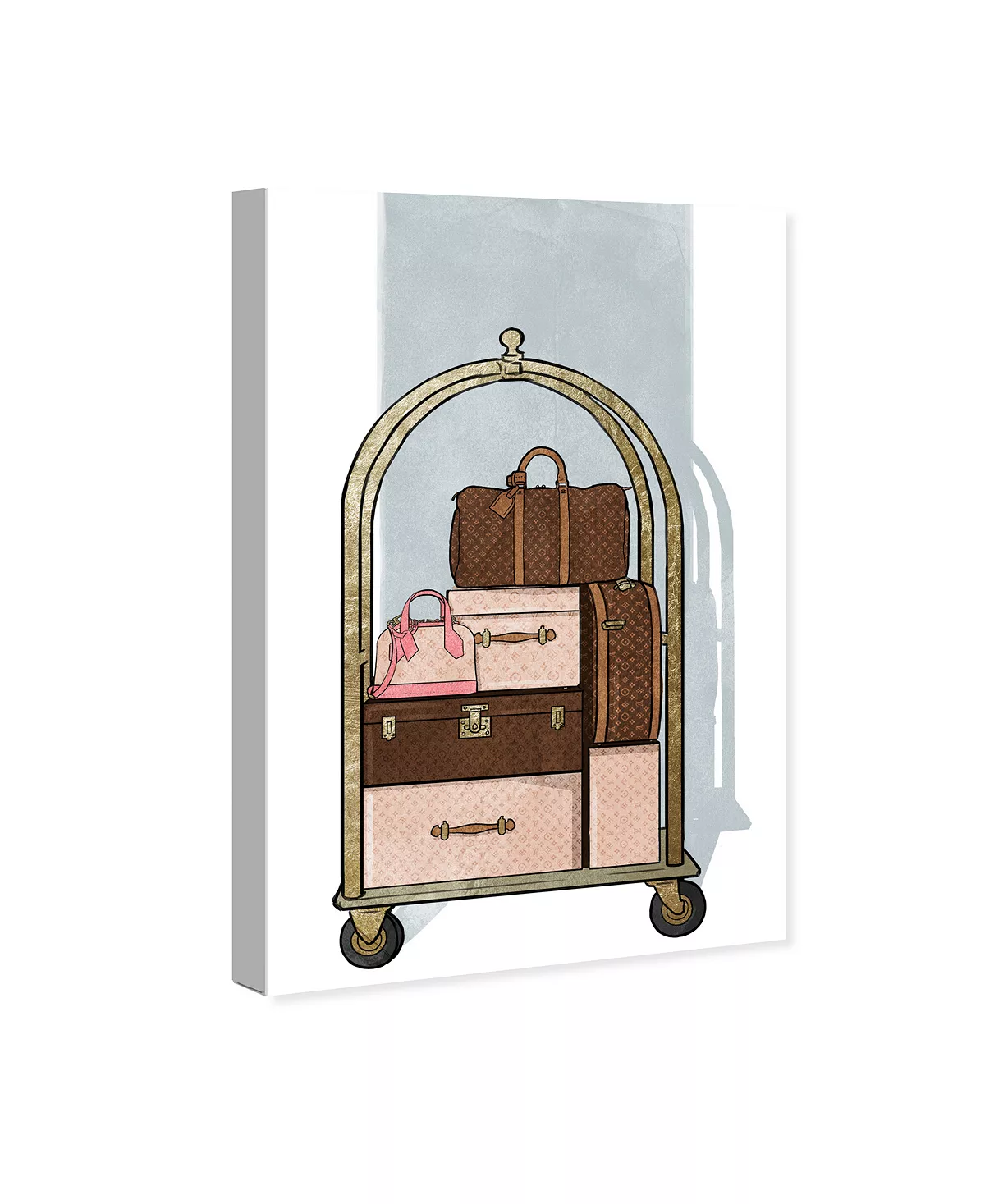 Oliver Gal Fashion Luggage Cart Giclee Art Print On Gallery Wrap Canvas, 24 X 36 - Image 3