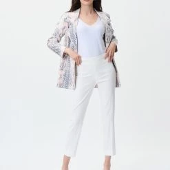 Joseph Ribkoff WHITE PIQUE CROP PANT