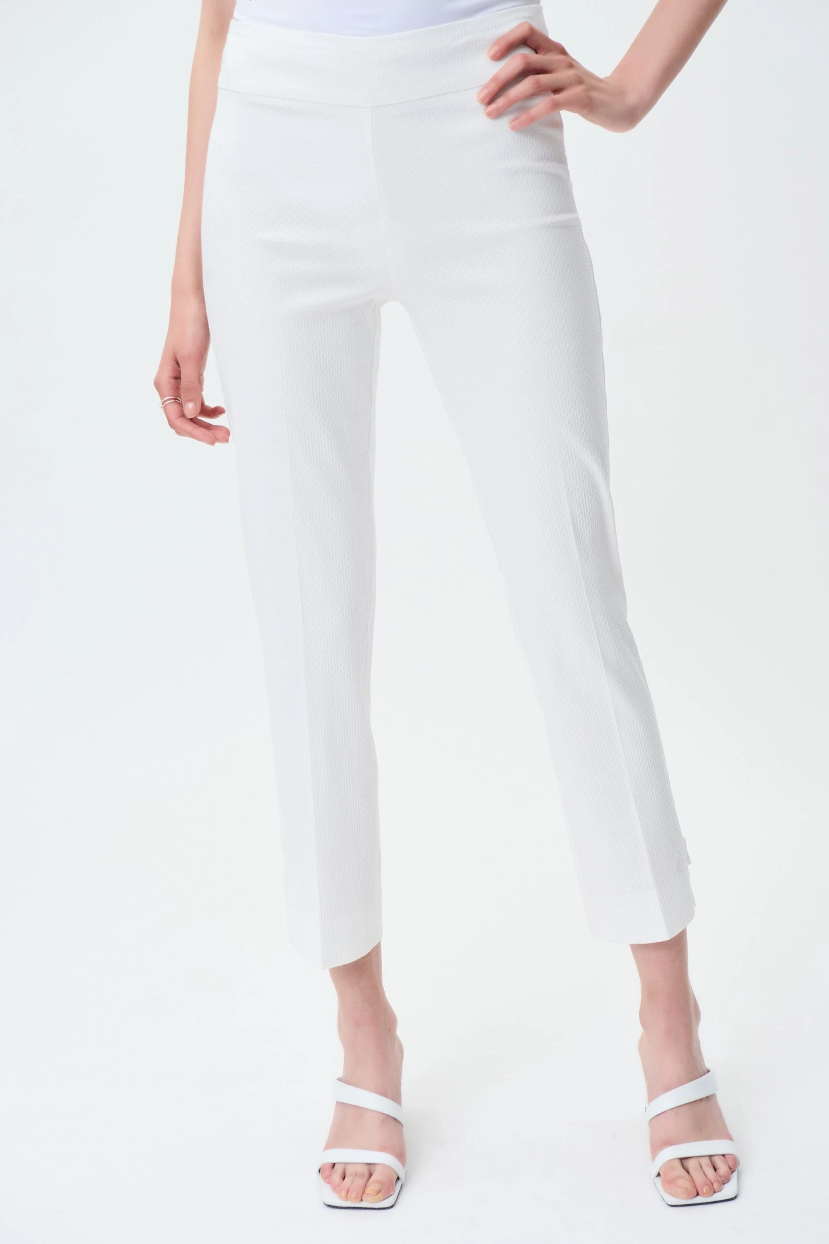 Joseph Ribkoff WHITE PIQUE CROP PANT - Image 2