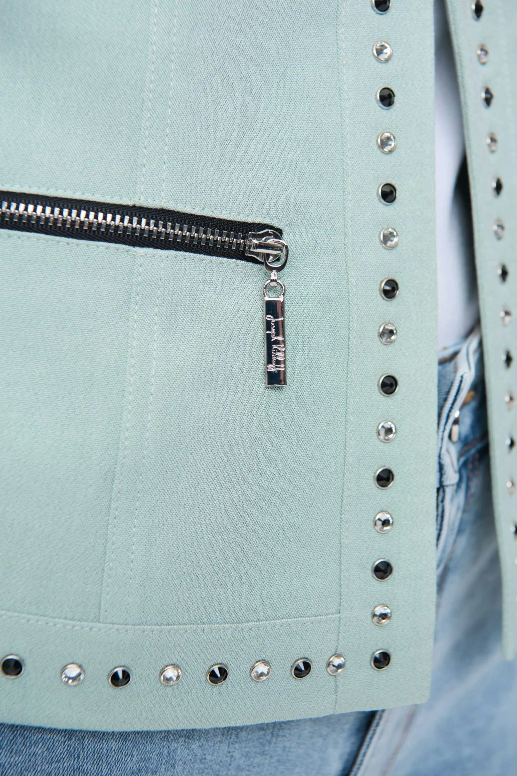 Joseph Ribkoff MINT STUDDED JACKET - Image 2