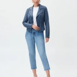 Joseph Ribkoff GROMMET PLEATHER JACKET