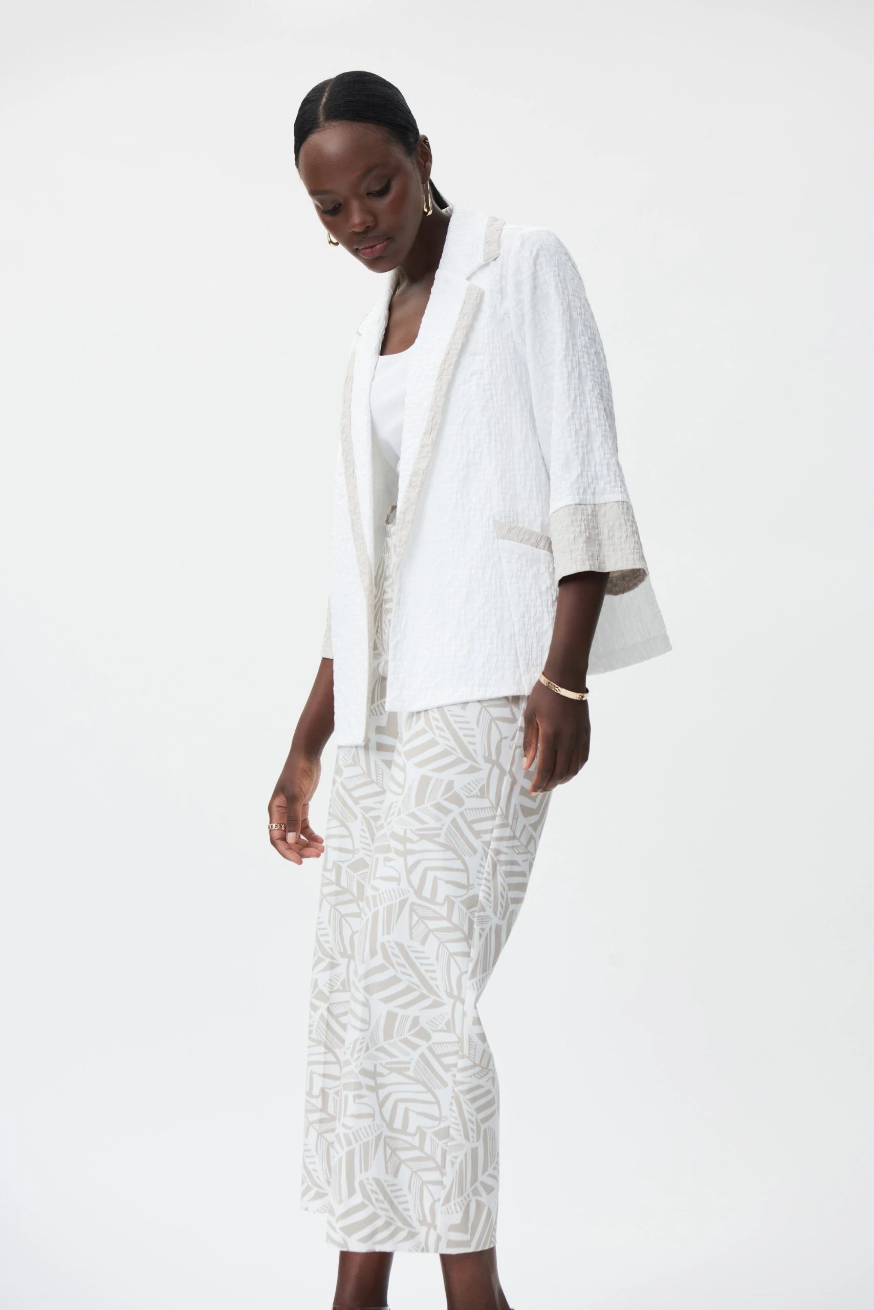 Joseph Ribkoff COLOUR-BLOCK CRINKLE JACKET - Image 3