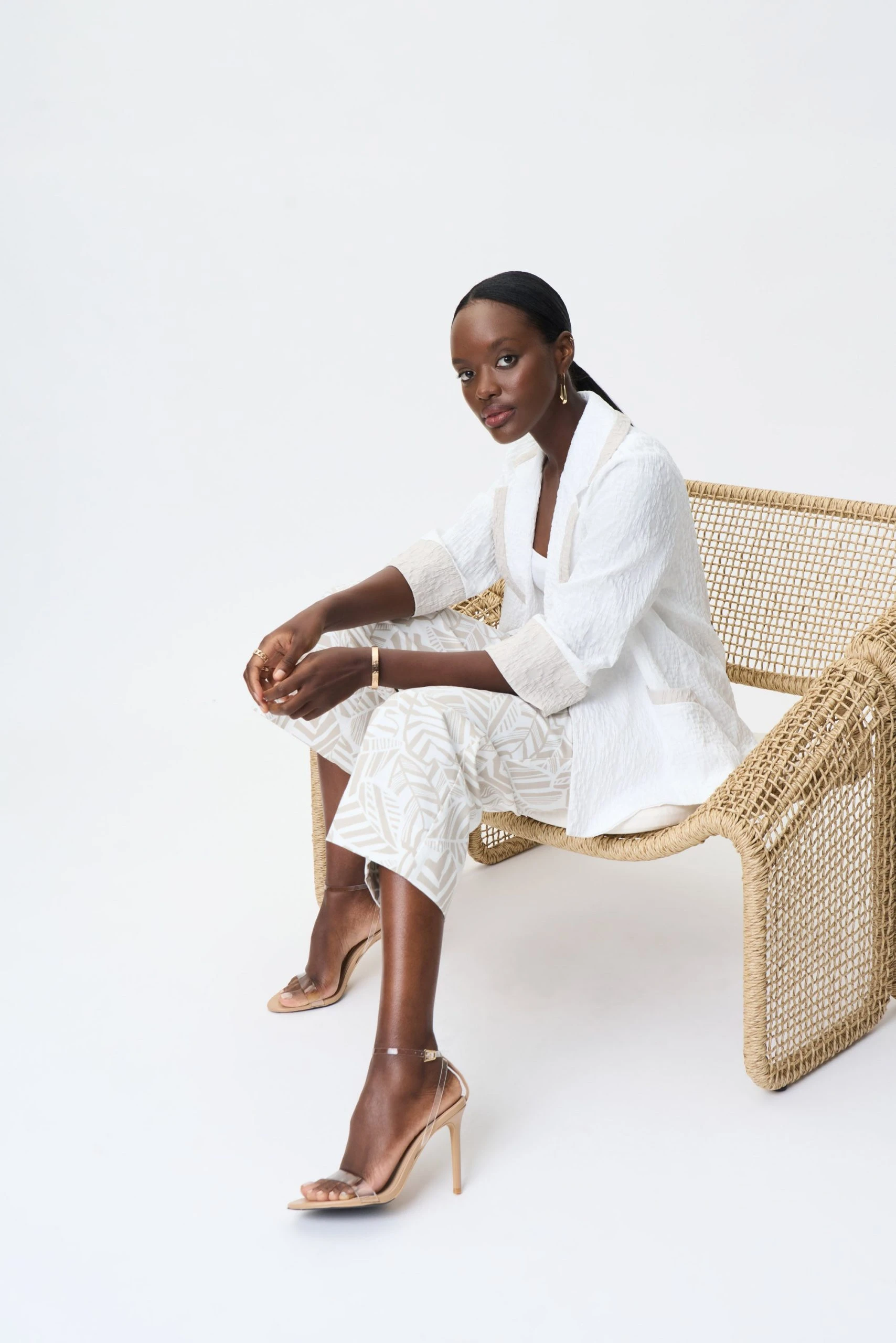 Joseph Ribkoff COLOUR-BLOCK CRINKLE JACKET - Image 5