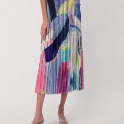 Gabby Isabella Ocean Pleated Skirt