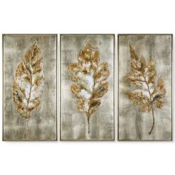 Uttermost Champagne Leaves 3-Pc. Modern Wall Art