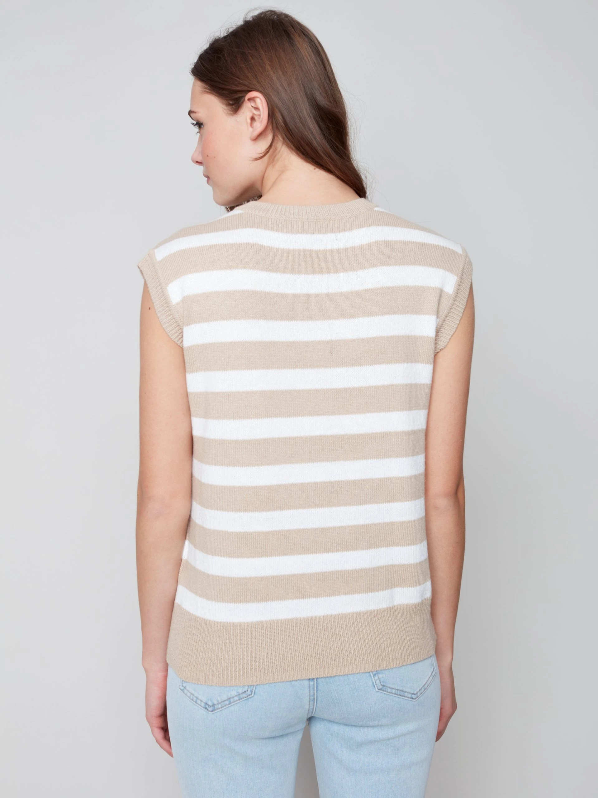 Charlie B STRIPE SWEATER VEST - Image 2