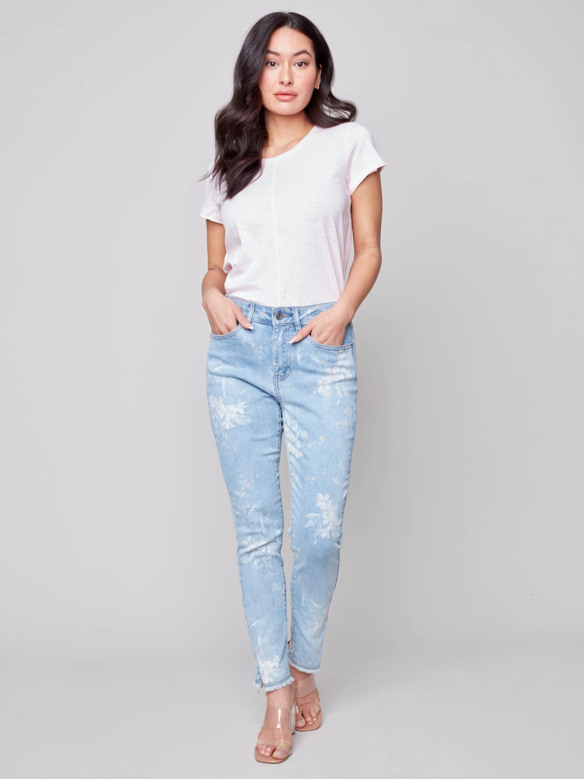 Charlie B SAKURA PRINTED ANKLE JEAN - Image 3