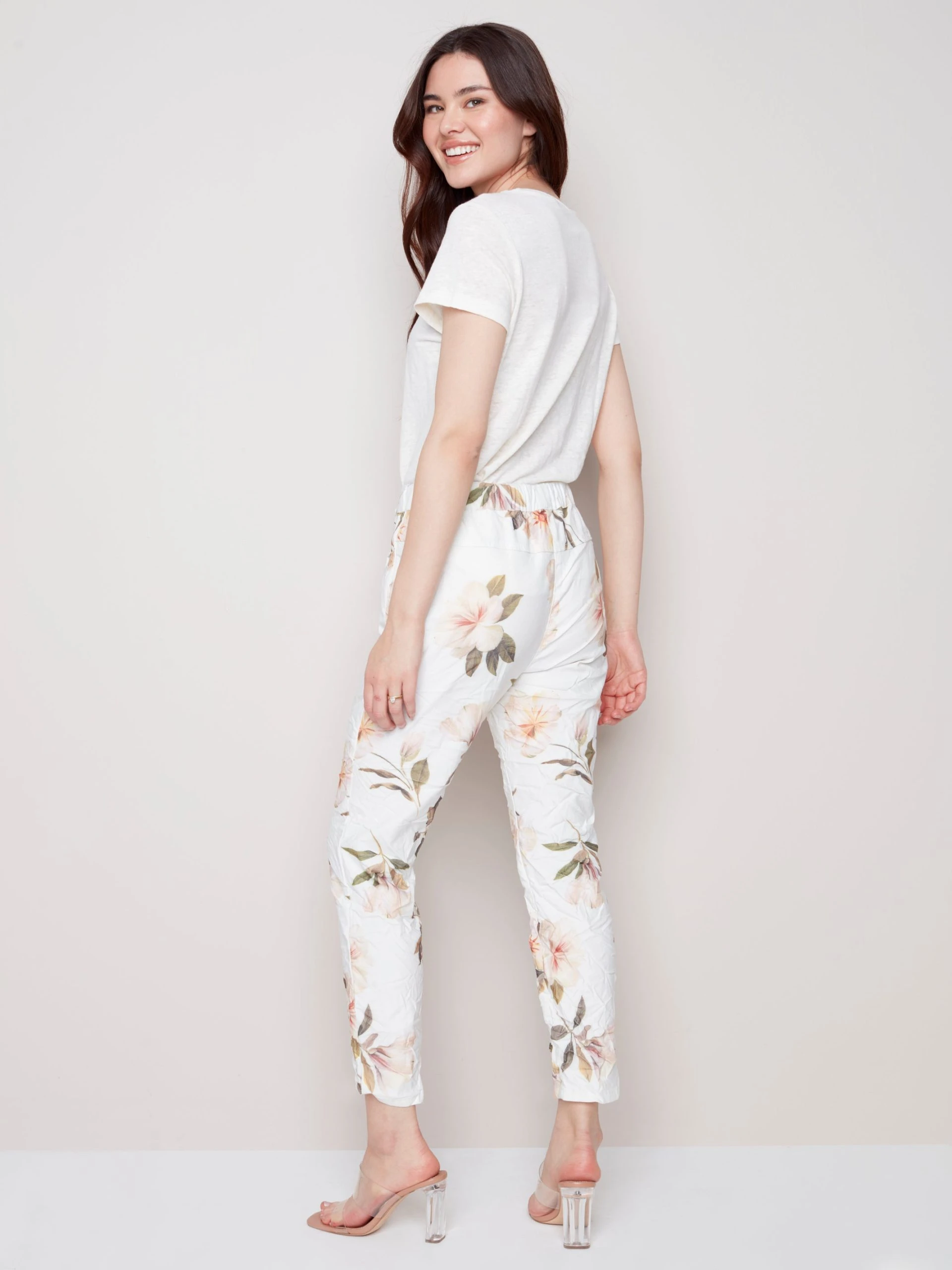 Charlie B FLORAL PRINT CRINKLE JOGGER - Image 2