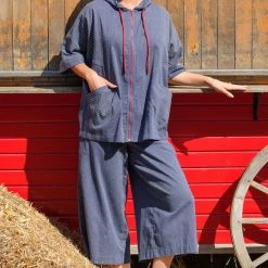 EVER SASSY SAIL AROUND CHAMBRAY WIDE CROP