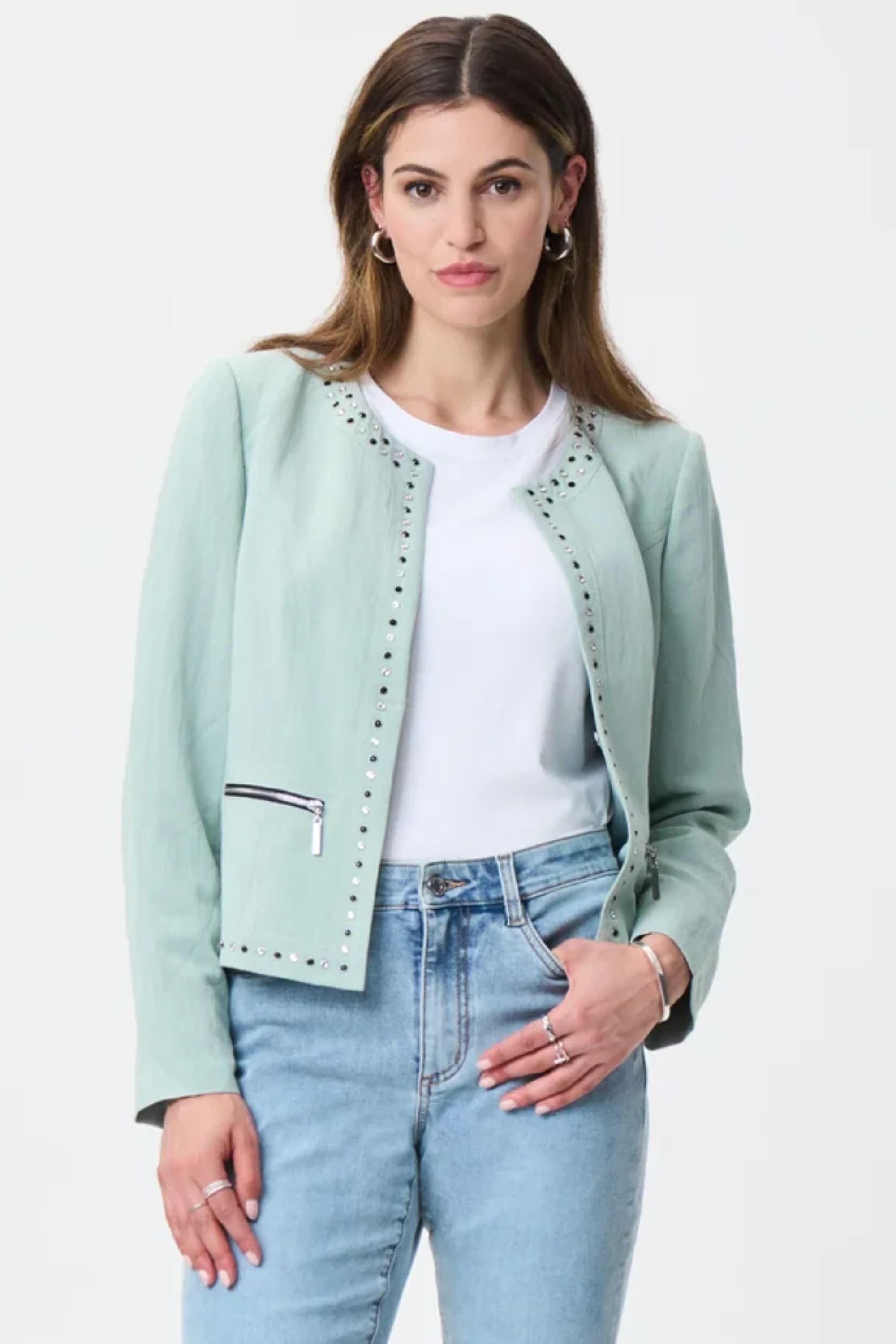 Joseph Ribkoff MINT STUDDED JACKET